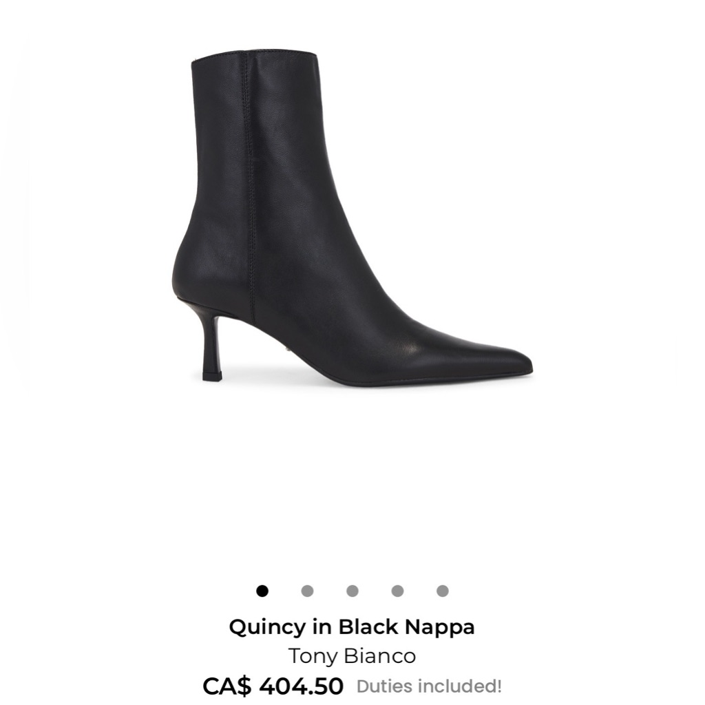 Tony Bianco Black Pointed Bootie - Kitten Heel